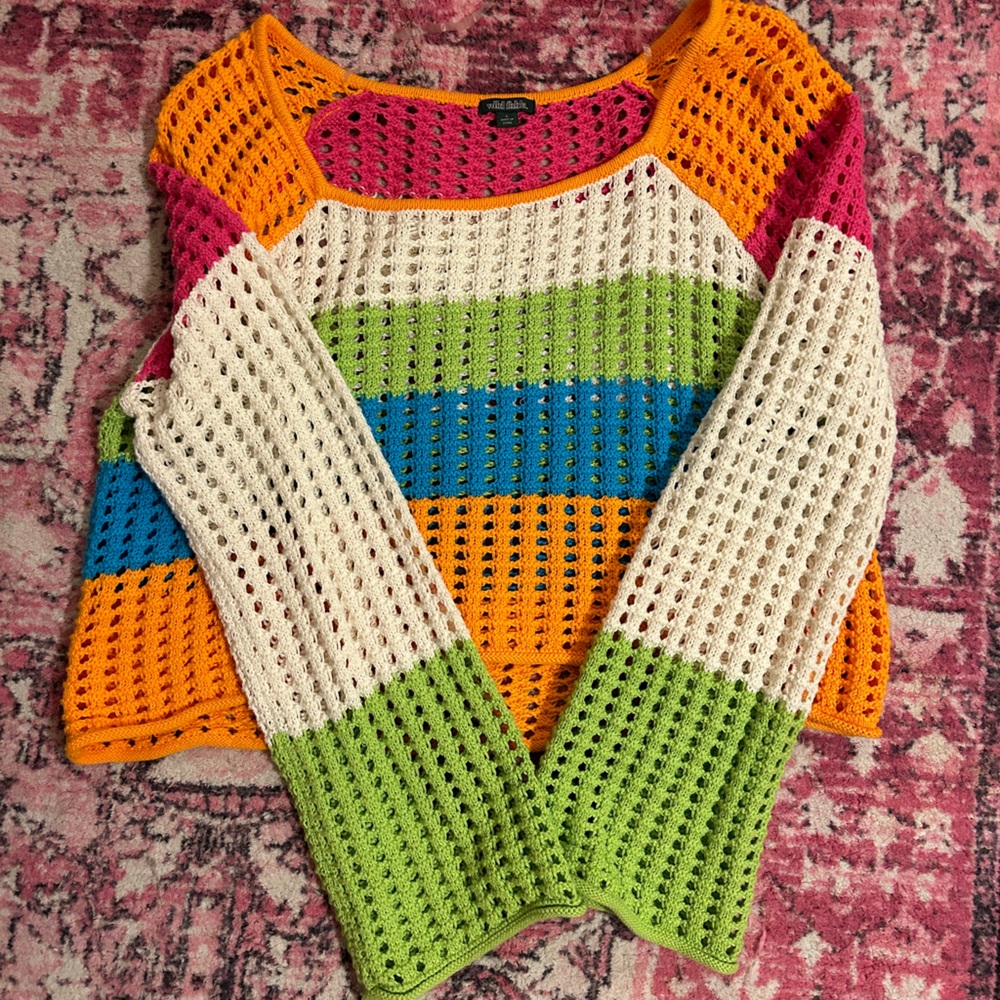 colorful knit top